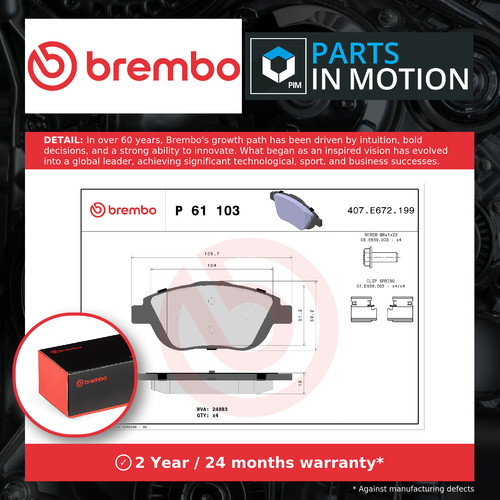 Brake pads set fits - pads,